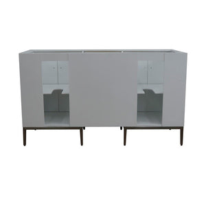 Bellaterra Home Vanity BellaTerra Home 61" Double sink vanity in White finish with White carrara marble and rectangle sink 408001-61D-WH-WMR