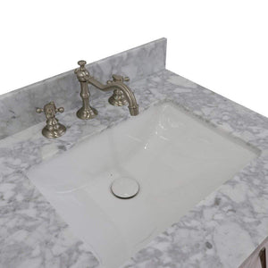 Bellaterra Home Vanity BellaTerra Home 61" Double sink vanity in White finish with White carrara marble and rectangle sink 408001-61D-WH-WMR