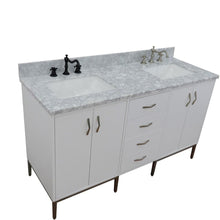 Load image into Gallery viewer, Bellaterra Home Vanity BellaTerra Home 61&quot; Double sink vanity in White finish with White carrara marble and rectangle sink 408001-61D-WH-WMR