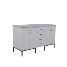 Load image into Gallery viewer, Bellaterra Home Vanity BellaTerra Home 61&quot; Double sink vanity in White finish with White carrara marble and rectangle sink 408001-61D-WH-WMR
