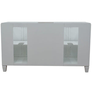 Bellaterra Home Vanity BellaTerra Home 61" Double sink vanity in White finish with White carrara marble and round sink 400990-61D-WH-WMRD