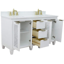 Load image into Gallery viewer, Bellaterra Home Vanity BellaTerra Home 61&quot; Double sink vanity in White finish with White quartz and oval sink 400990-61D-WH-WEO