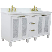 Load image into Gallery viewer, Bellaterra Home Vanity BellaTerra Home 61&quot; Double sink vanity in White finish with White quartz and oval sink 400990-61D-WH-WEO