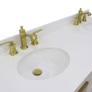 Bellaterra Home Vanity BellaTerra Home 61" Double sink vanity in White finish with White quartz and oval sink 400990-61D-WH-WEO