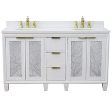 Load image into Gallery viewer, Bellaterra Home Vanity BellaTerra Home 61&quot; Double sink vanity in White finish with White quartz and oval sink 400990-61D-WH-WEO
