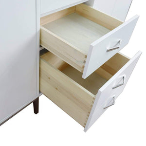 Bellaterra Home Vanity BellaTerra Home 61" Double sink vanity in White finish with White quartz and oval sink 408001-61D-WH-WEO
