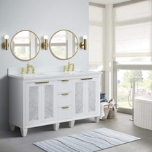 Load image into Gallery viewer, Bellaterra Home Vanity BellaTerra Home 61&quot; Double sink vanity in White finish with White quartz and rectangle sink 400990-61D-WH-WER