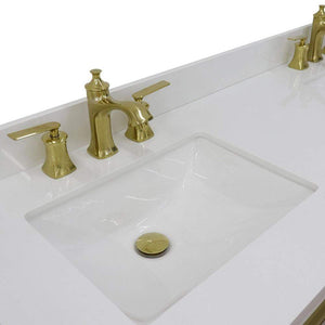 Bellaterra Home Vanity BellaTerra Home 61" Double sink vanity in White finish with White quartz and rectangle sink 400990-61D-WH-WER