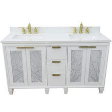 Load image into Gallery viewer, Bellaterra Home Vanity BellaTerra Home 61&quot; Double sink vanity in White finish with White quartz and rectangle sink 400990-61D-WH-WER