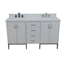 Load image into Gallery viewer, Bellaterra Home Vanity BellaTerra Home 61&quot; Double sink vanity in White finish with White quartz and rectangle sink 408001-61D-WH-WER