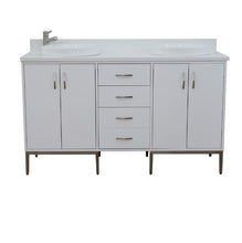 Load image into Gallery viewer, Bellaterra Home Vanity BellaTerra Home 61&quot; Double sink vanity in White finish with White quartz and round sink  408001-61D-WH-WERD