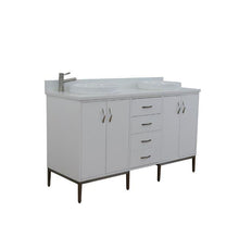Load image into Gallery viewer, Bellaterra Home Vanity BellaTerra Home 61&quot; Double sink vanity in White finish with White quartz and round sink  408001-61D-WH-WERD