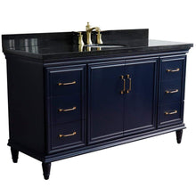 Load image into Gallery viewer, Bellaterra Home Vanity BellaTerra Home 61&quot; Single sink vanity in Blue finish and Black galaxy granite and oval sink 400800-61S-BU-BGO