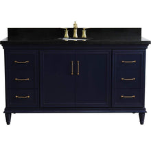 Load image into Gallery viewer, Bellaterra Home Vanity BellaTerra Home 61&quot; Single sink vanity in Blue finish and Black galaxy granite and oval sink 400800-61S-BU-BGO
