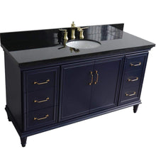 Load image into Gallery viewer, Bellaterra Home Vanity BellaTerra Home 61&quot; Single sink vanity in Blue finish and Black galaxy granite and oval sink 400800-61S-BU-BGO