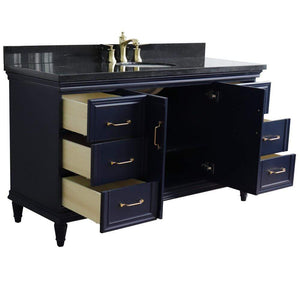 Bellaterra Home Vanity BellaTerra Home 61" Single sink vanity in Blue finish and Black galaxy granite and oval sink 400800-61S-BU-BGO
