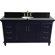 Load image into Gallery viewer, Bellaterra Home Vanity BellaTerra Home 61&quot; Single sink vanity in Blue finish and Black galaxy granite and oval sink 400800-61S-BU-BGO