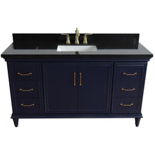 Load image into Gallery viewer, Bellaterra Home Vanity BellaTerra Home 61&quot; Single sink vanity in Blue finish and Black galaxy granite and rectangle sink 400800-61S-BU-BGR