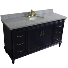 Load image into Gallery viewer, Bellaterra Home Vanity BellaTerra Home 61&quot; Single sink vanity in Blue finish and Gray granite and oval sink 400800-61S-BU-GYO