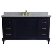 Load image into Gallery viewer, Bellaterra Home Vanity BellaTerra Home 61&quot; Single sink vanity in Blue finish and Gray granite and oval sink 400800-61S-BU-GYO