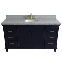 Load image into Gallery viewer, Bellaterra Home Vanity BellaTerra Home 61&quot; Single sink vanity in Blue finish and Gray granite and oval sink 400800-61S-BU-GYO