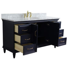 Load image into Gallery viewer, Bellaterra Home Vanity BellaTerra Home 61&quot; Single sink vanity in Blue finish and White carrara marble and oval sink 400800-61S-BU-WMO