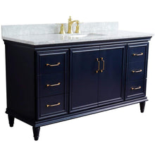 Load image into Gallery viewer, Bellaterra Home Vanity BellaTerra Home 61&quot; Single sink vanity in Blue finish and White carrara marble and rectangle sink 400800-61S-BU-WMR