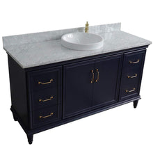 Load image into Gallery viewer, Bellaterra Home Vanity BellaTerra Home 61&quot; Single sink vanity in Blue finish and White carrara marble and round sink 400800-61S-BU-WMRD