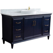 Load image into Gallery viewer, Bellaterra Home Vanity BellaTerra Home 61&quot; Single sink vanity in Blue finish and White carrara marble and round sink 400800-61S-BU-WMRD