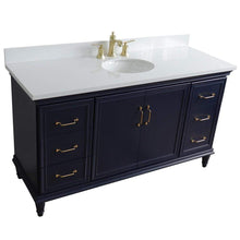 Load image into Gallery viewer, Bellaterra Home Vanity BellaTerra Home 61&quot; Single sink vanity in Blue finish and White quartz and oval sink 400800-61S-BU-WEO