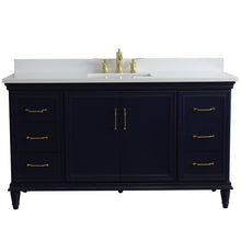 Load image into Gallery viewer, Bellaterra Home Vanity BellaTerra Home 61&quot; Single sink vanity in Blue finish and White quartz and rectangle sink 400800-61S-BU-WER