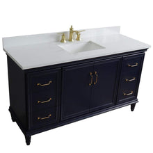 Load image into Gallery viewer, Bellaterra Home Vanity BellaTerra Home 61&quot; Single sink vanity in Blue finish and White quartz and rectangle sink 400800-61S-BU-WER