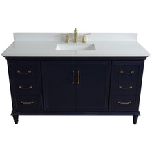 Load image into Gallery viewer, Bellaterra Home Vanity BellaTerra Home 61&quot; Single sink vanity in Blue finish and White quartz and rectangle sink 400800-61S-BU-WER