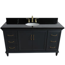 Load image into Gallery viewer, Bellaterra Home Vanity BellaTerra Home 61&quot; Single sink vanity in Dark Gray finish and Black galaxy granite and oval sink 400800-61S-DG-BGO