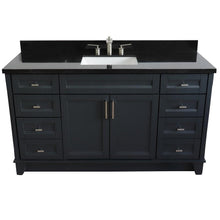 Load image into Gallery viewer, Bellaterra Home Vanity BellaTerra Home 61&quot; Single sink vanity in Dark Gray finish and Black galaxy granite and rectangle sink 400700-61S-DG-BGR