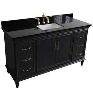 Bellaterra Home Vanity BellaTerra Home 61" Single sink vanity in Dark Gray finish and Black galaxy granite and rectangle sink 400800-61S-DG-BGR
