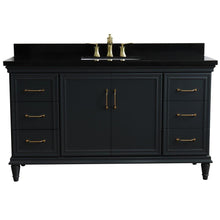 Load image into Gallery viewer, Bellaterra Home Vanity BellaTerra Home 61&quot; Single sink vanity in Dark Gray finish and Black galaxy granite and rectangle sink 400800-61S-DG-BGR