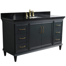 Load image into Gallery viewer, Bellaterra Home Vanity BellaTerra Home 61&quot; Single sink vanity in Dark Gray finish and Black galaxy granite and rectangle sink 400800-61S-DG-BGR