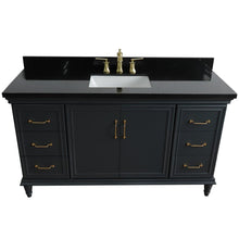 Load image into Gallery viewer, Bellaterra Home Vanity BellaTerra Home 61&quot; Single sink vanity in Dark Gray finish and Black galaxy granite and rectangle sink 400800-61S-DG-BGR
