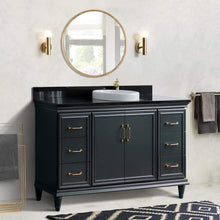 Load image into Gallery viewer, Bellaterra Home Vanity BellaTerra Home 61&quot; Single sink vanity in Dark Gray finish and Black galaxy granite and round sink 400800-61S-DG-BGRD