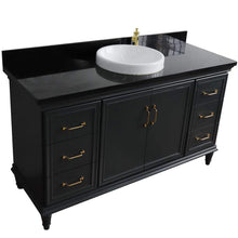Load image into Gallery viewer, Bellaterra Home Vanity BellaTerra Home 61&quot; Single sink vanity in Dark Gray finish and Black galaxy granite and round sink 400800-61S-DG-BGRD