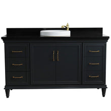 Load image into Gallery viewer, Bellaterra Home Vanity BellaTerra Home 61&quot; Single sink vanity in Dark Gray finish and Black galaxy granite and round sink 400800-61S-DG-BGRD