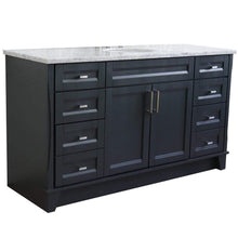 Load image into Gallery viewer, Bellaterra Home Vanity BellaTerra Home 61&quot; Single sink vanity in Dark Gray finish and White carrara marble and oval sink 400700-61S-DG-WMO