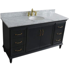 Load image into Gallery viewer, Bellaterra Home Vanity BellaTerra Home 61&quot; Single sink vanity in Dark Gray finish and White carrara marble and oval sink  400800-61S-DG-WMO