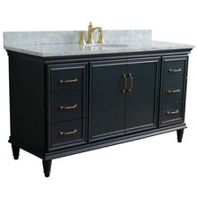 Load image into Gallery viewer, Bellaterra Home Vanity BellaTerra Home 61&quot; Single sink vanity in Dark Gray finish and White carrara marble and oval sink  400800-61S-DG-WMO