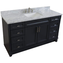 Load image into Gallery viewer, Bellaterra Home Vanity BellaTerra Home 61&quot; Single sink vanity in Dark Gray finish and White carrara marble and rectangle sink 400700-61S-DG-WMR