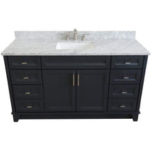 Load image into Gallery viewer, Bellaterra Home Vanity BellaTerra Home 61&quot; Single sink vanity in Dark Gray finish and White carrara marble and rectangle sink 400700-61S-DG-WMR