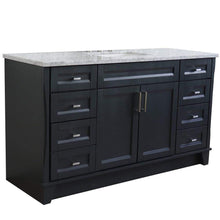 Load image into Gallery viewer, Bellaterra Home Vanity BellaTerra Home 61&quot; Single sink vanity in Dark Gray finish and White carrara marble and rectangle sink 400700-61S-DG-WMR
