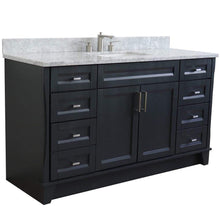 Load image into Gallery viewer, Bellaterra Home Vanity BellaTerra Home 61&quot; Single sink vanity in Dark Gray finish and White carrara marble and rectangle sink 400700-61S-DG-WMR