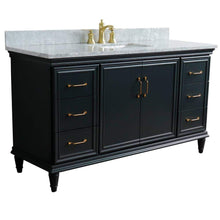 Load image into Gallery viewer, Bellaterra Home Vanity BellaTerra Home 61&quot; Single sink vanity in Dark Gray finish and White carrara marble and rectangle sink 400800-61S-DG-WMR